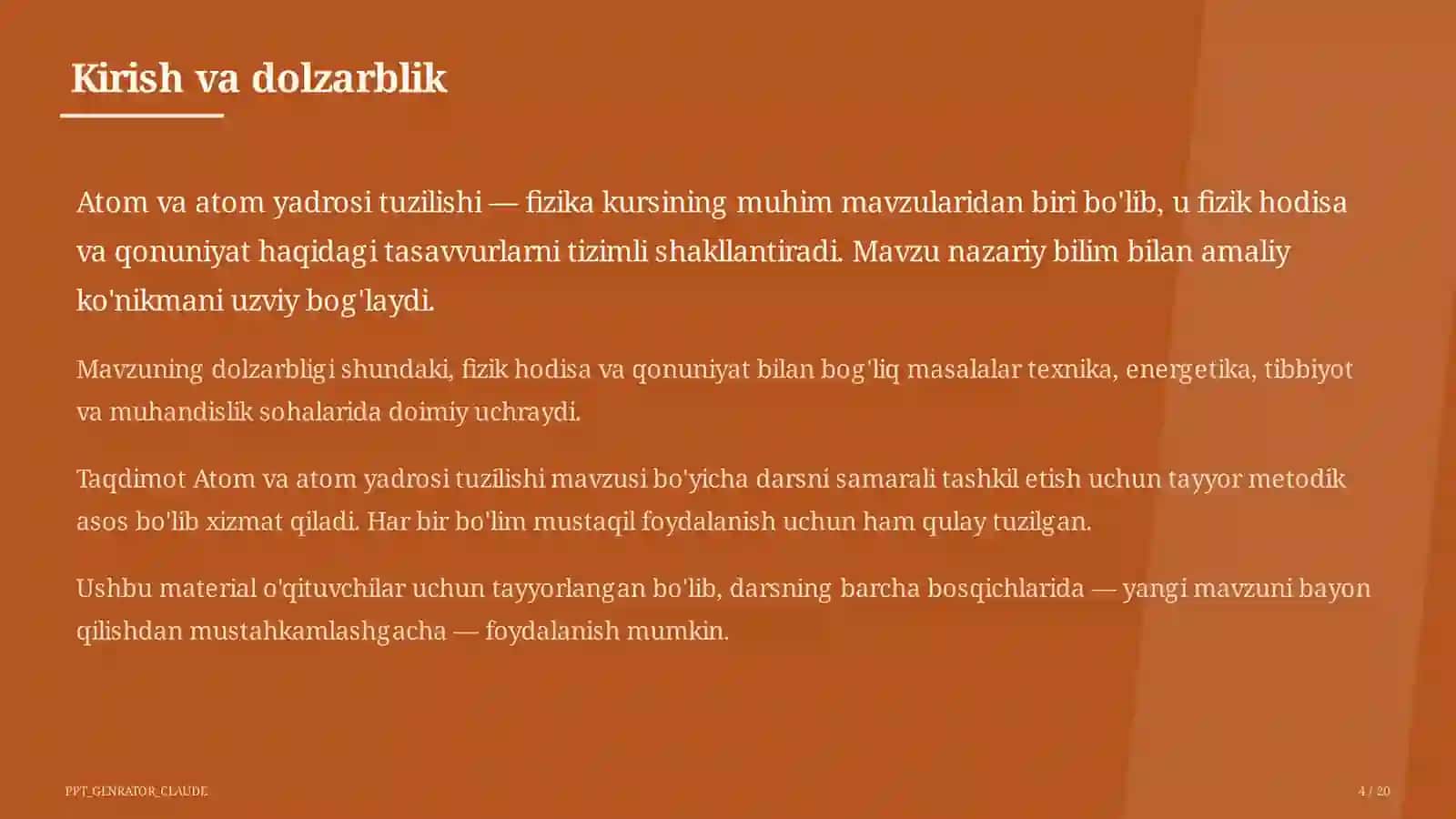 Atom va atom yadrosi tuzilishi (11-sinf) 4