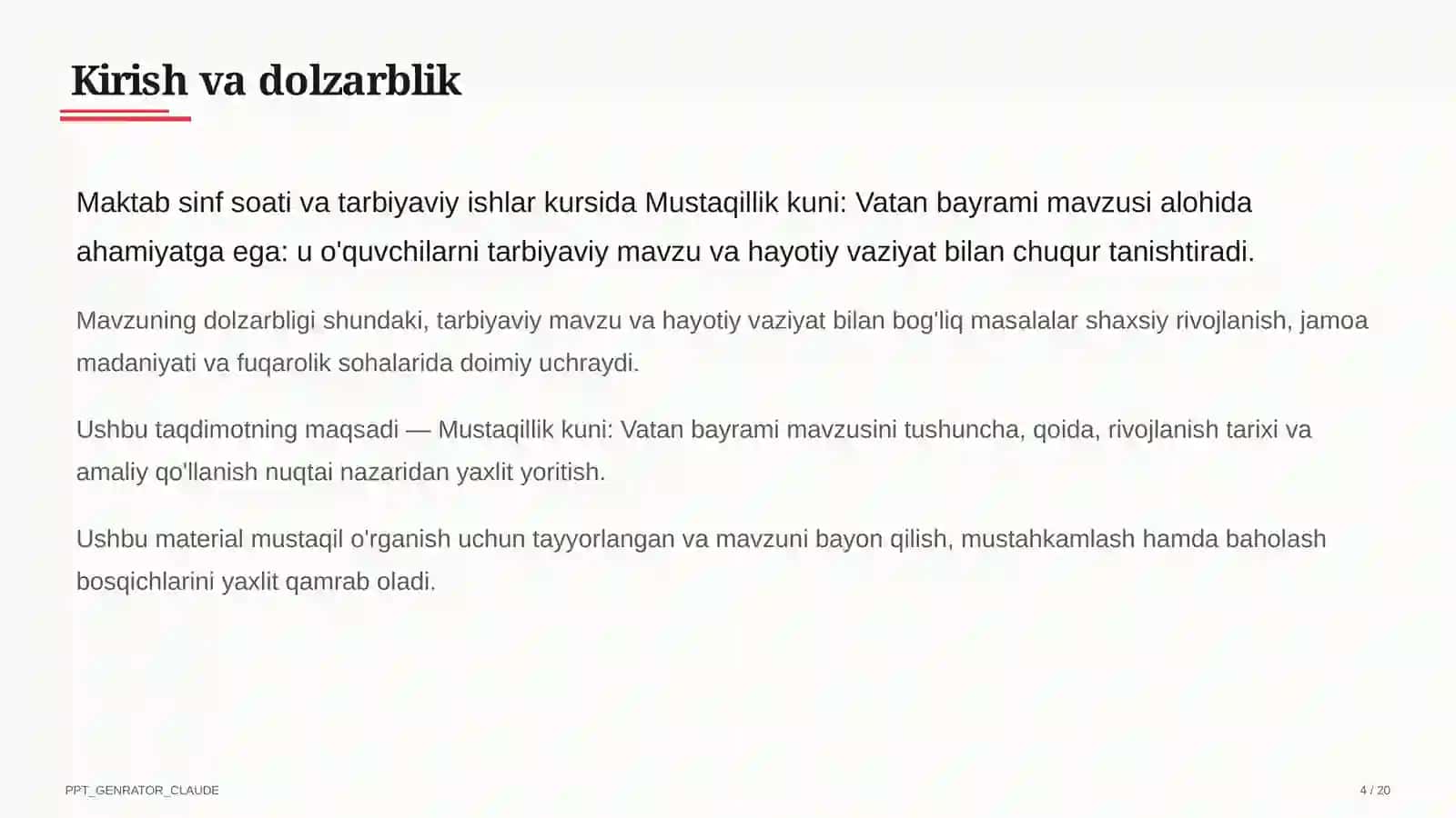 Sinf soati va tarbiyaviy tadbirlar 4
