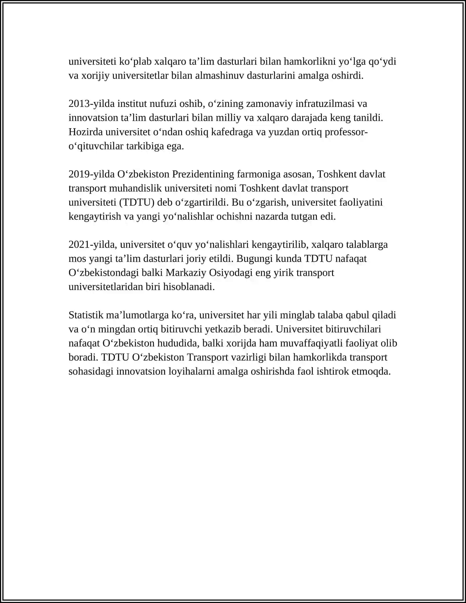Toshkent Davlat Transport Universiteti Tarixi 4