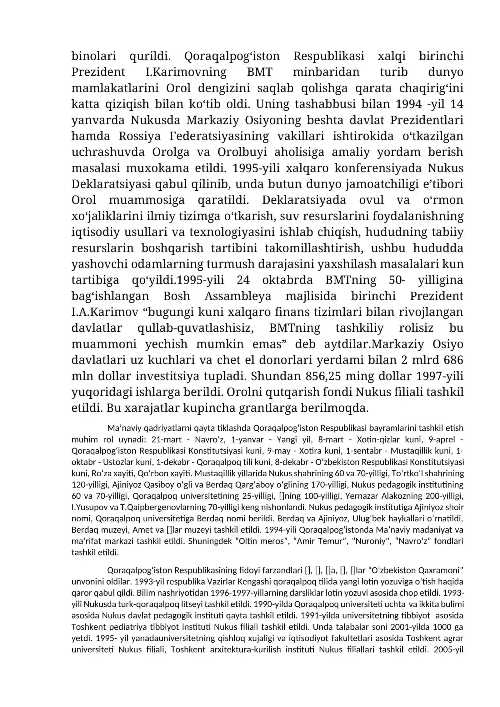 Mustaqillik yillarida Qoraqalpog‘iston Respublikasi 4