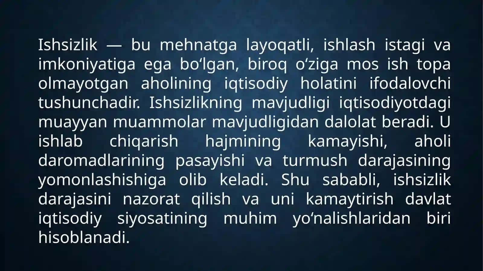 Ishsizlikning mohiyati va asosiy xususiyatlar 4