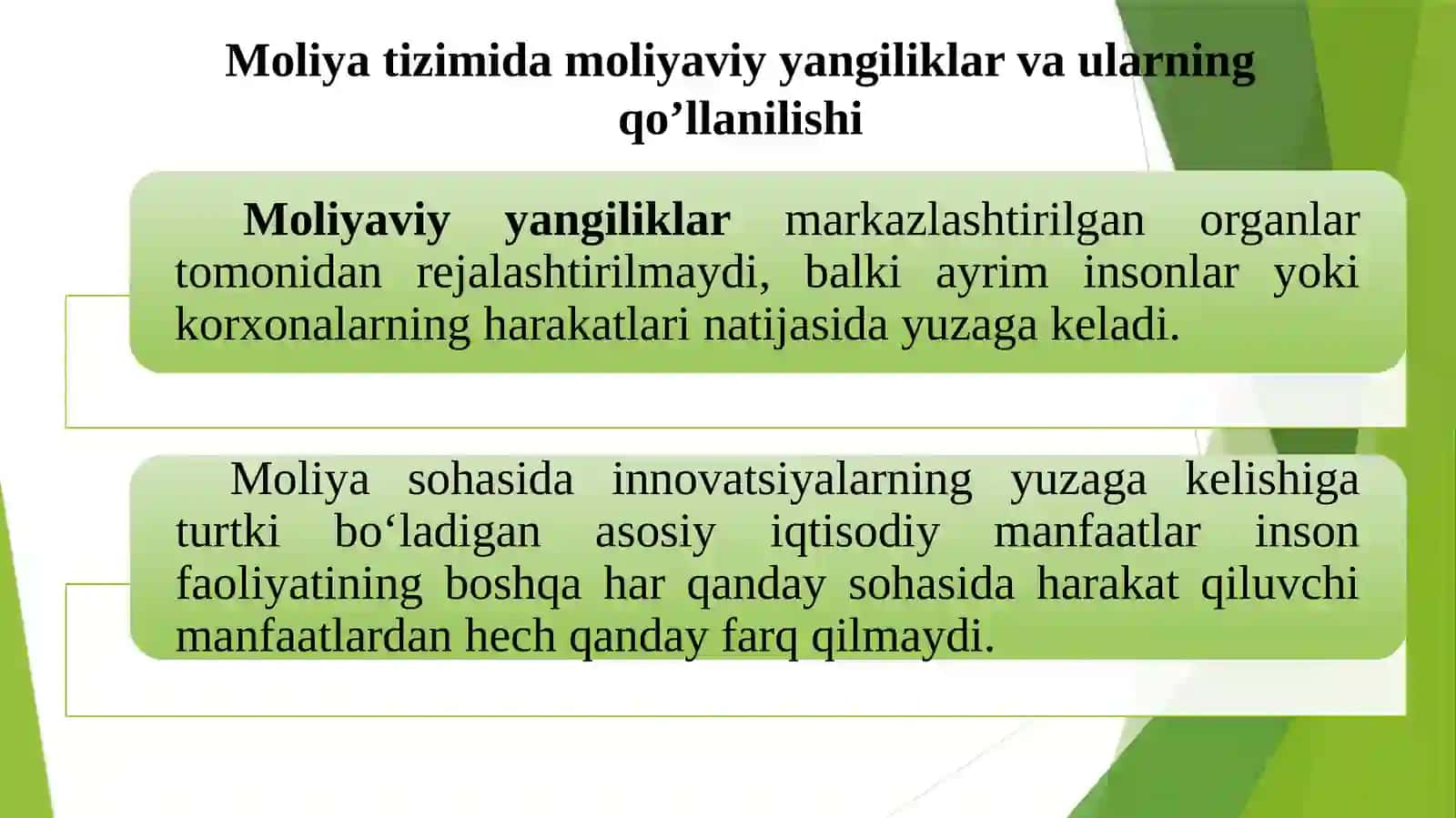 Moliyaviy innovatsiyalar PPT 4