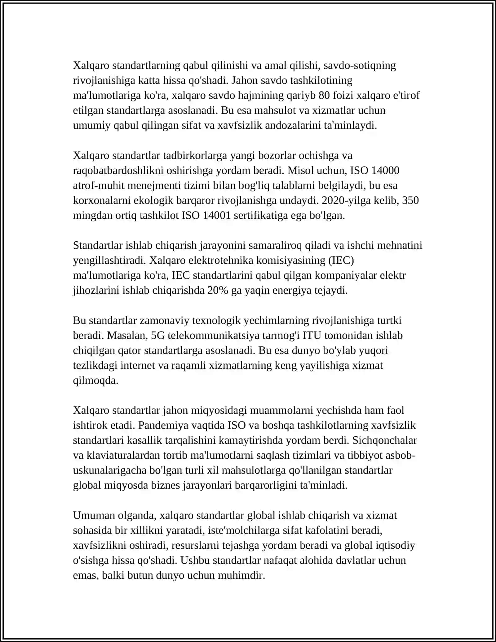 XALQARO (ISO,GOST),MINTAQAVIY VA MILLIY STANDARTLAR TURLARINI SOLISHTIRING 4