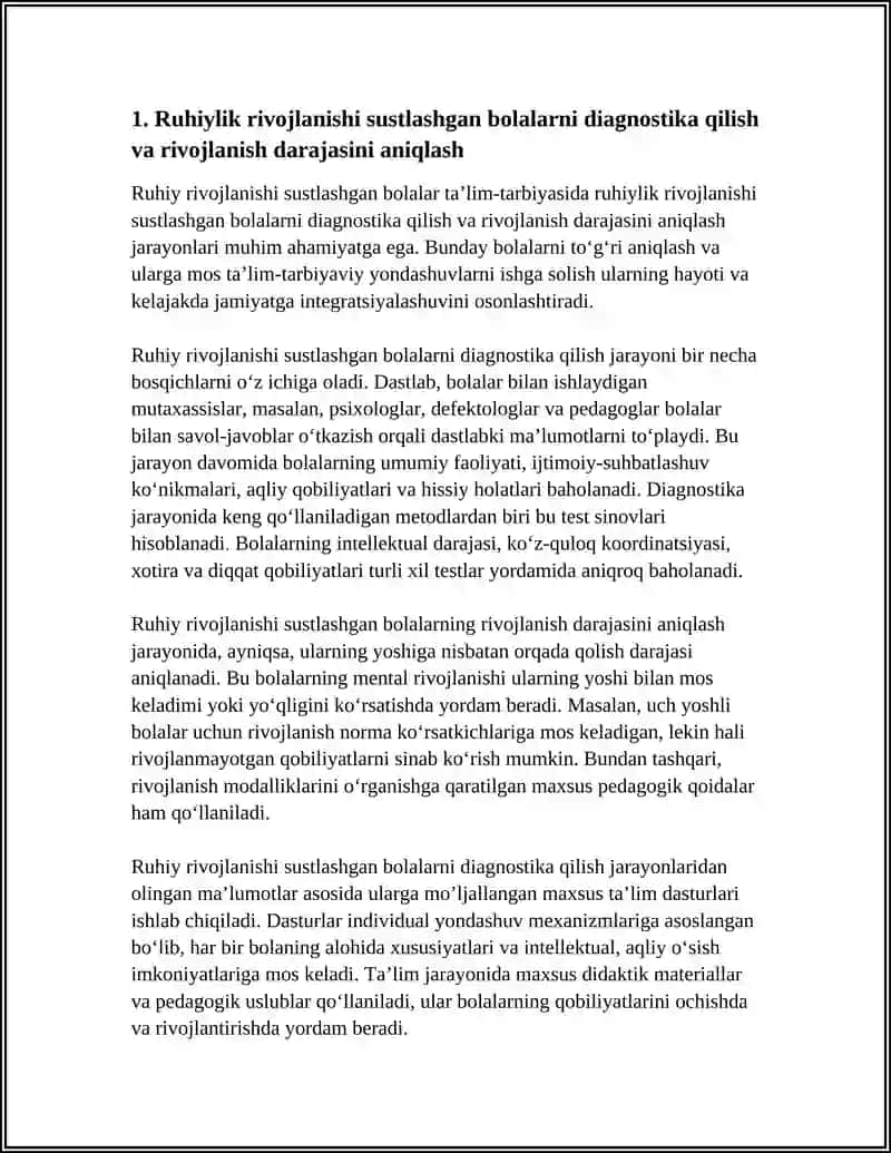 RUHIY RIVOJLANISHI SUSTLASHGAN BOLALAR TA'LIM TARBIYASI 4