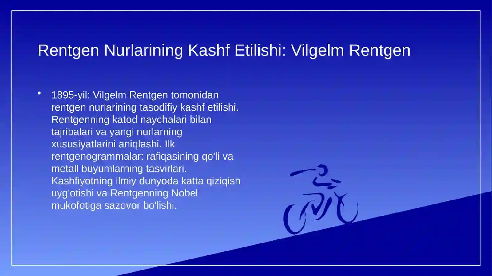 RENTGEN NURLARNI OʻRGANISH TARIXI SUYAK VA BOʻGʻIMLAR RIVOJLANISHINI RENTGEN NURLAR ORQALI OʻRGANISH RENTGENOANATOMIYADA YANGI TEXNALOGIYALAR 4