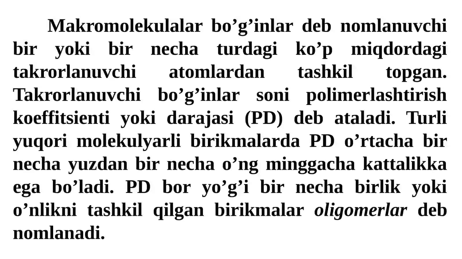 POLIMERLARNING KIMYOVIY TARKIBI VA XOSSALARI. TABIIY TOLALARNI TASHKIL ETUVCHI MODDALARNING TUZILISHI 4