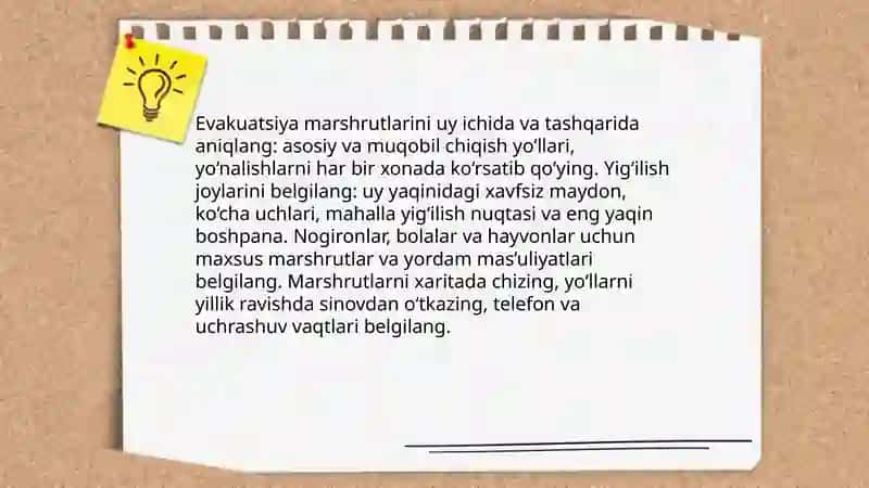Favqulodda vaziyatlarda oilani tayyorlash rejasi 4