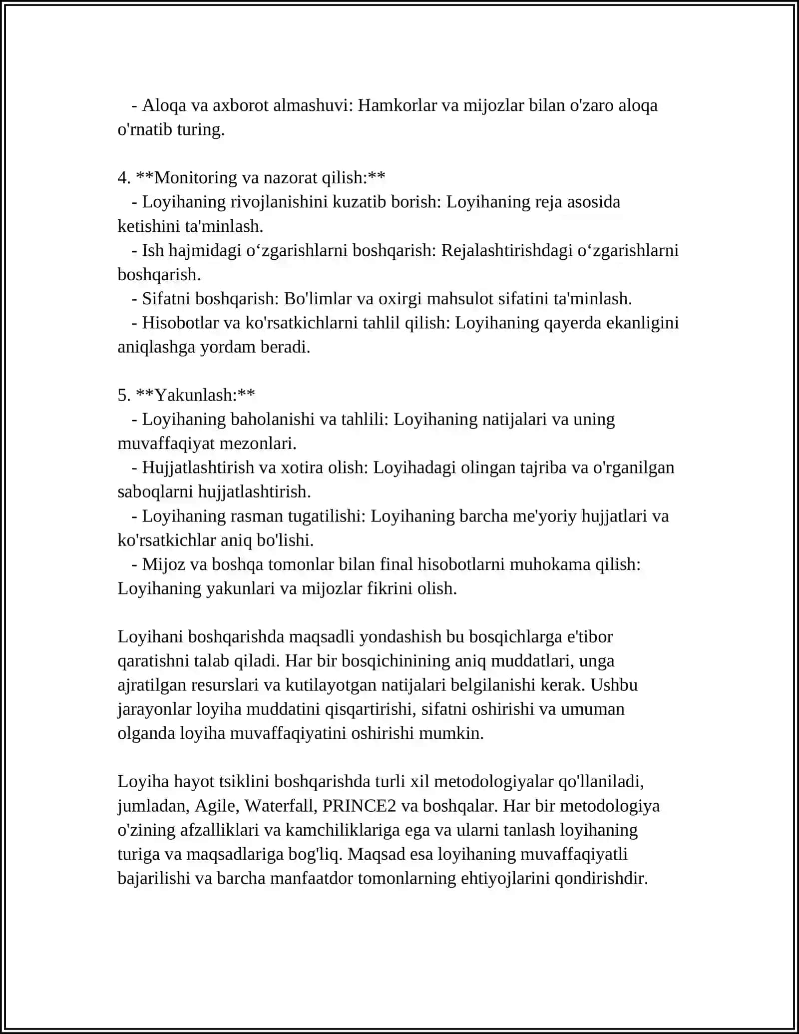 DASTURIY LOYIHALARNI BOSHQARISH 4