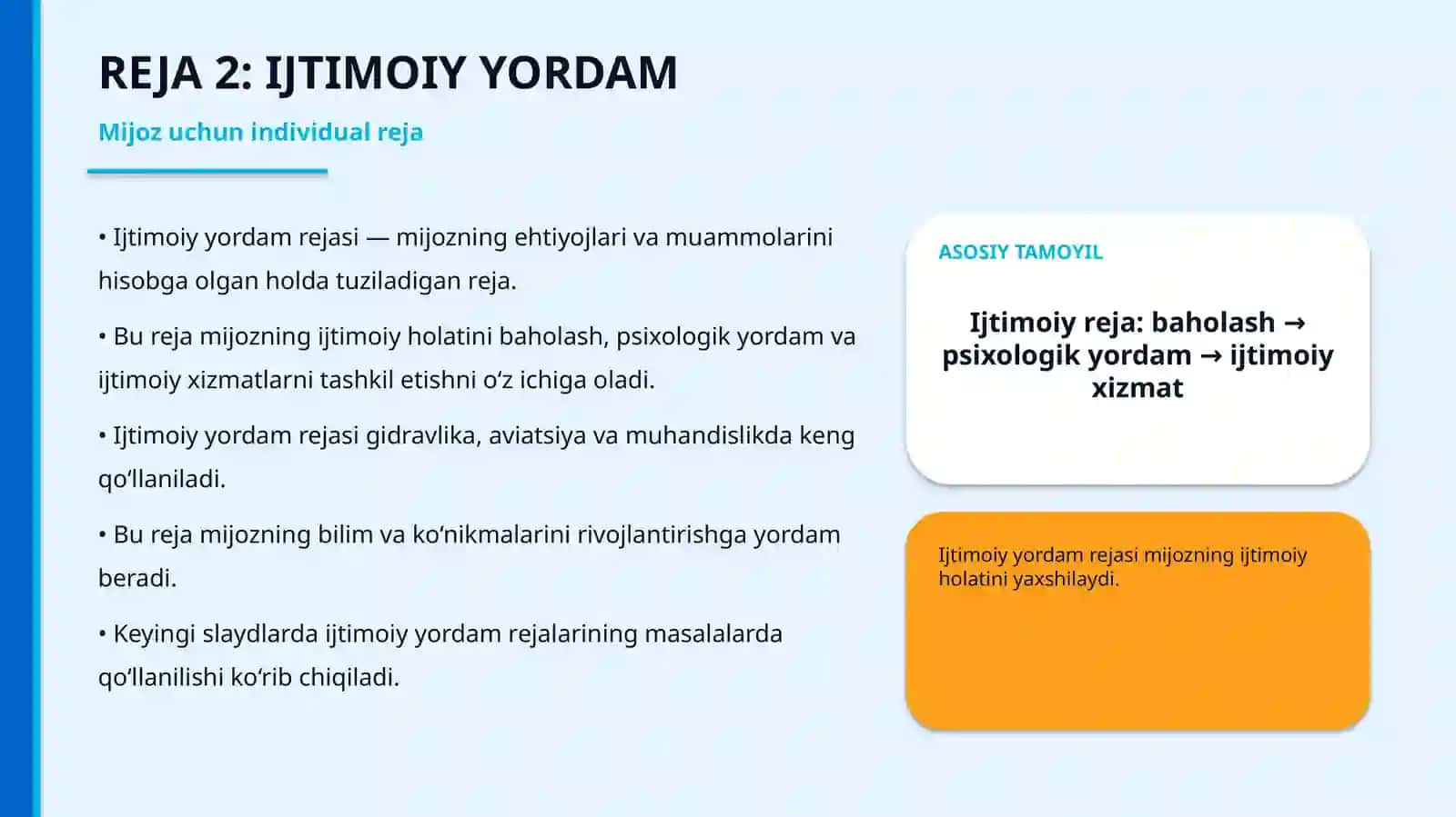 Individual Ijtimoiy Xizmat va Yordam Rejasi 4