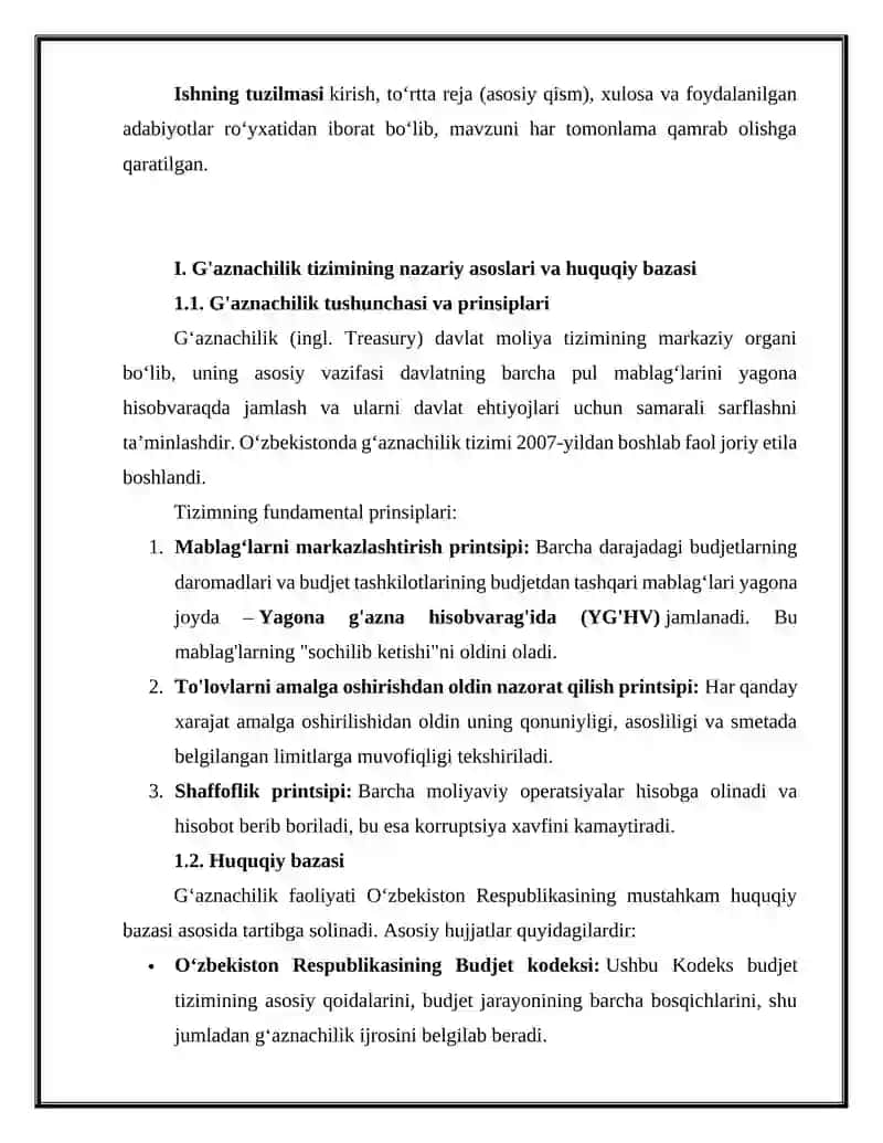 G’aznachilik tizimida byudjet tashkilotlari xarajatlari to’lov tizimini takomillashtirish 4