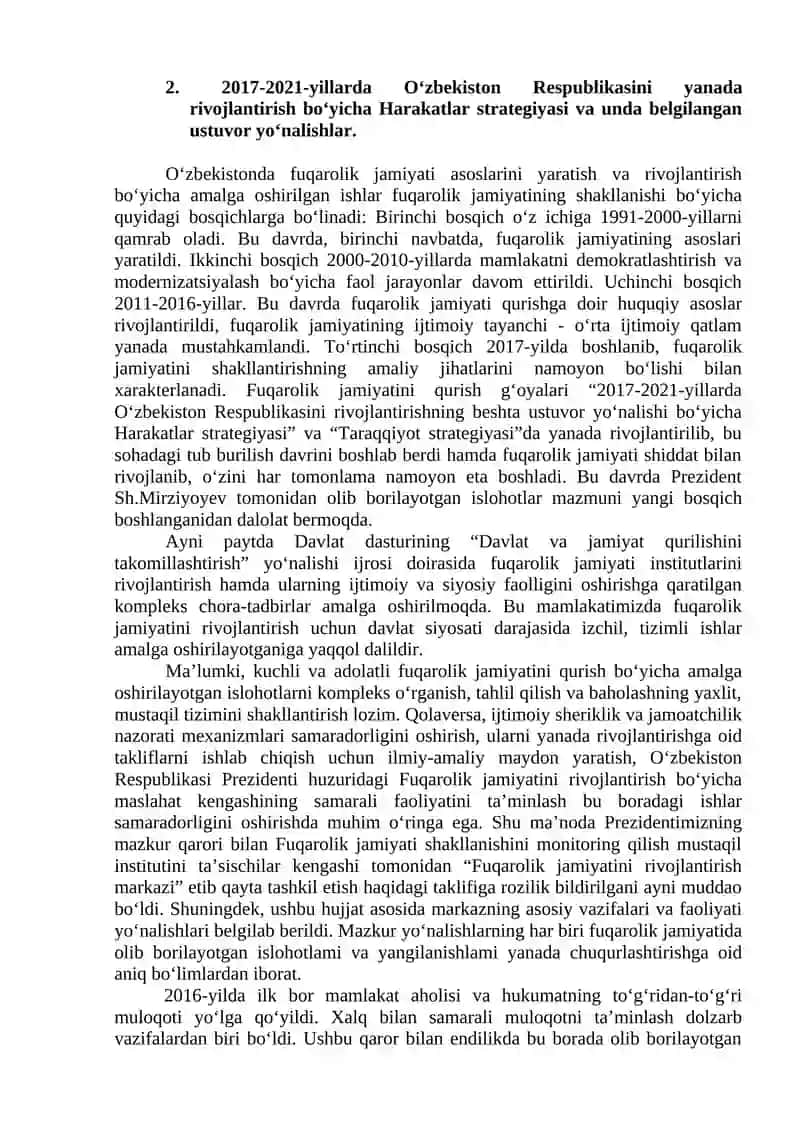 Harakatlar strategiyasi va undagi yo’lanishlar O‘zbekistonni yanada rivojlantirish 4