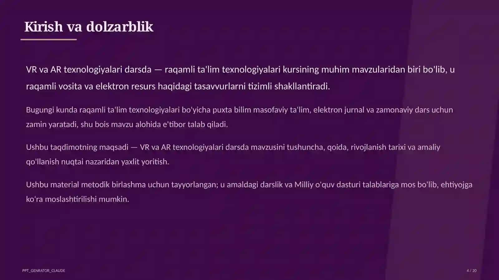 VR va AR texnologiyalari darsda 4