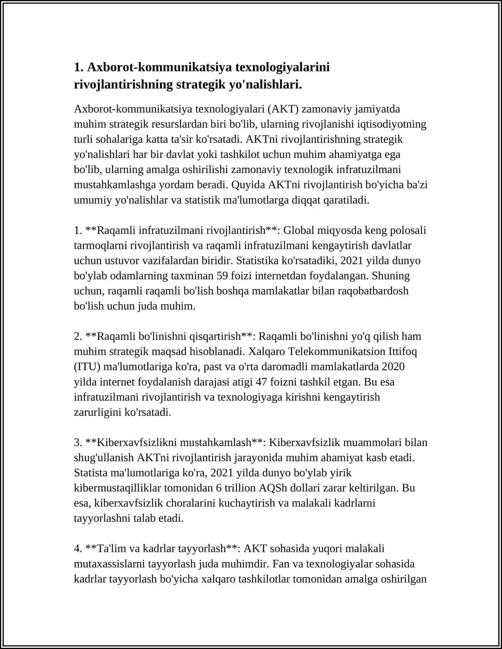 Axborot-kommunikatsiya texnologiyalarini rivojlantirishning strategik yo'nalishlari 4