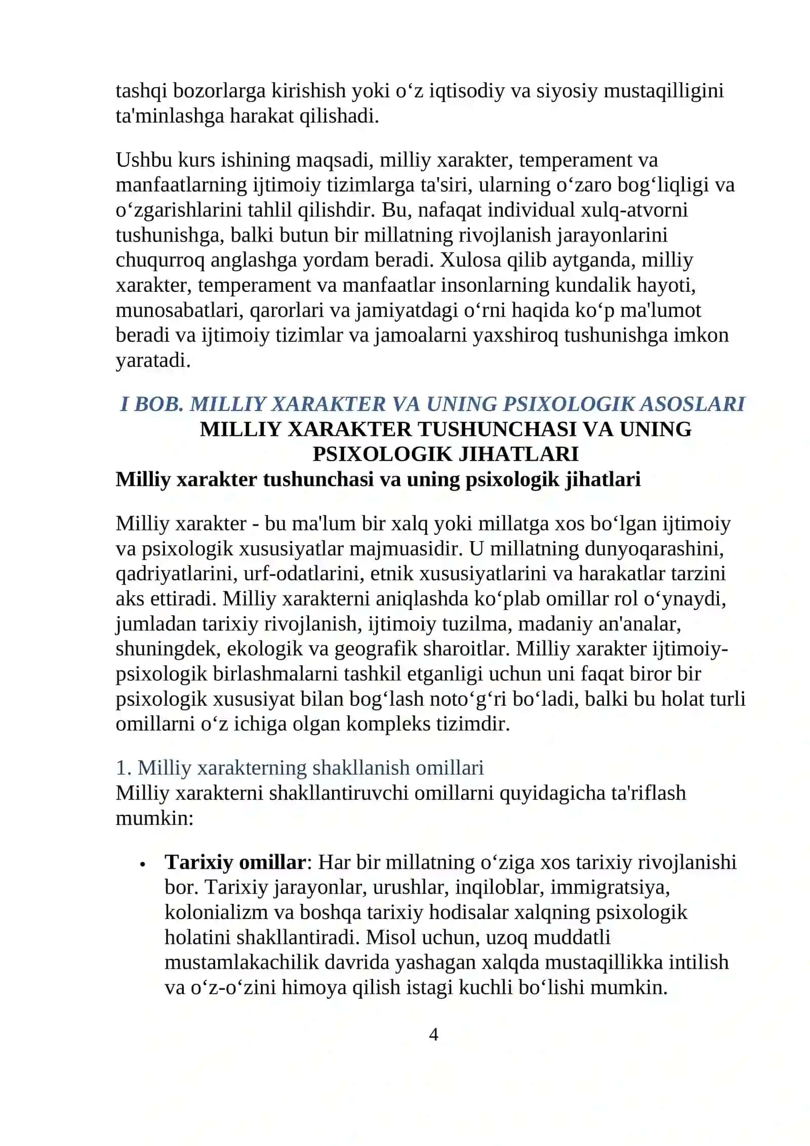 MILLIY XARAKTER, TEMPARAMENT, MANFAATLAR 4