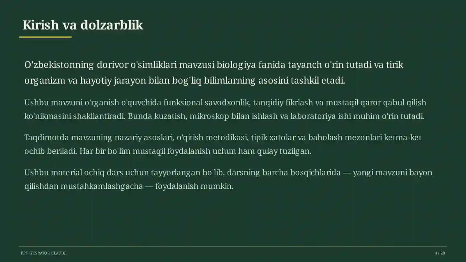 O'zbekistonning dorivor o'simliklari (6-sinf) 4
