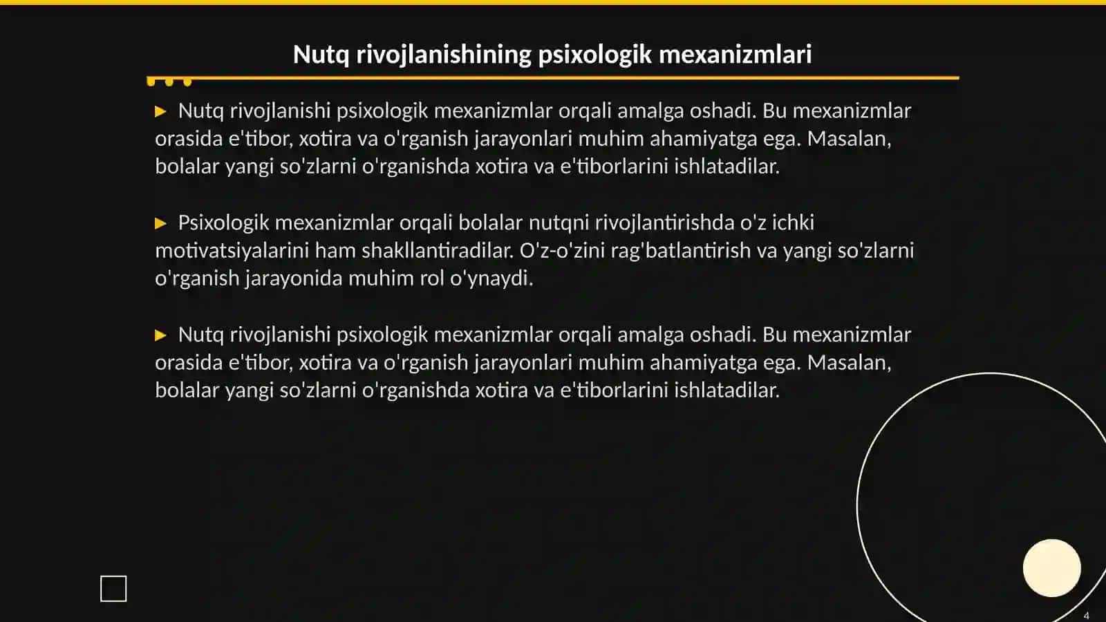 Ilk bolalaik davrida nutq rivojlanishining pisixologik mexanizmlari 4