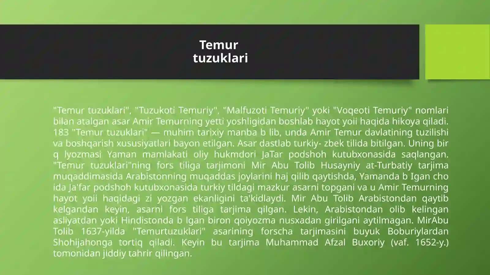 AMIR TEMUR VA TEMURIYLAR DAVRI MANBALARI 4