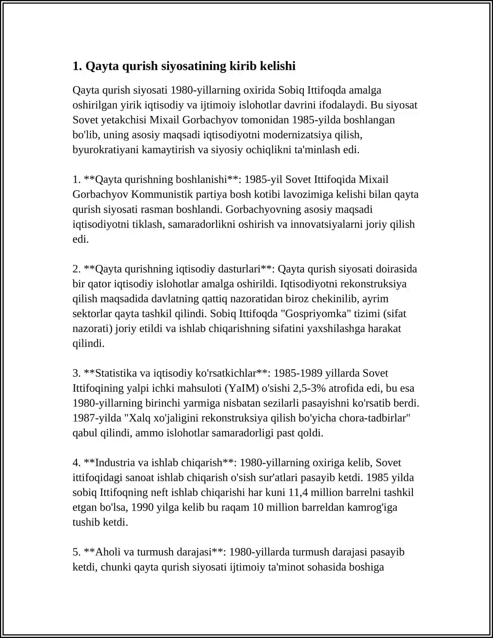 "QAYTA QURISH" YILLARIDA O'ZBEKISTONDAGI IJTIMOIY-SIYOSIY VAZIYAT 4