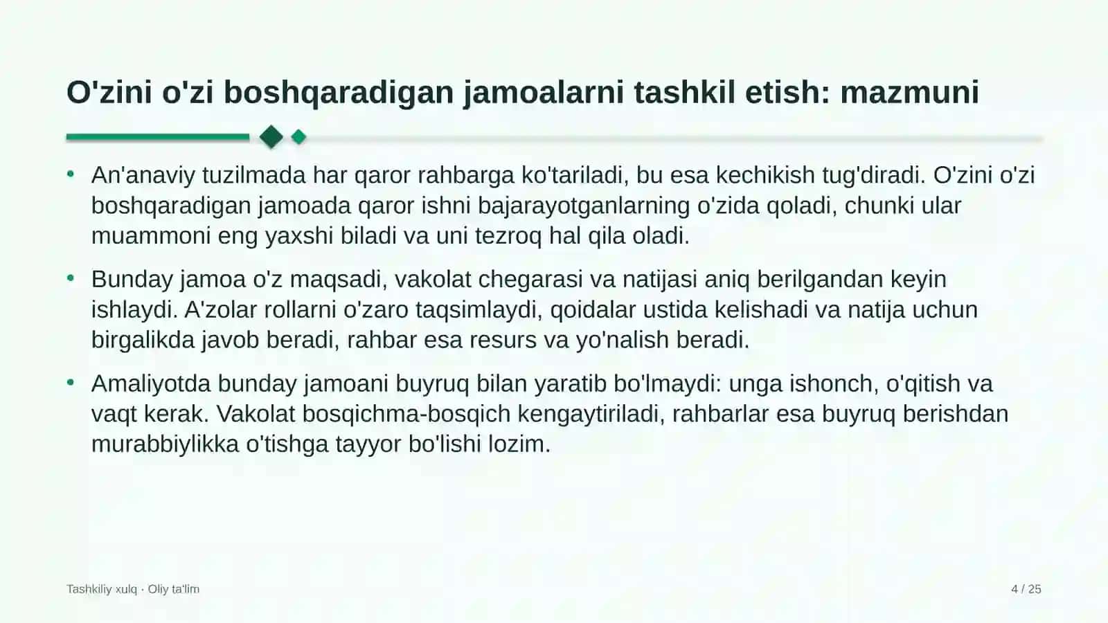 opera va balet teatrlarida o'zini o'zi boshqaradigan jamoalarni tashkil etish 6250 4