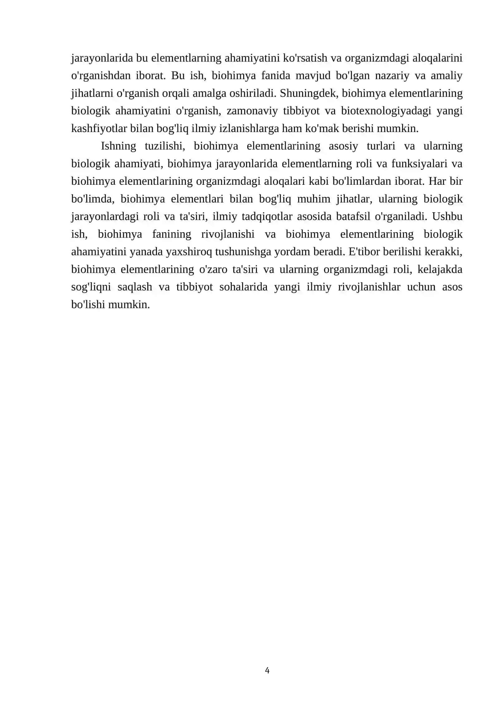 Biohimya faning bolimlari Biohimya elementlari 4