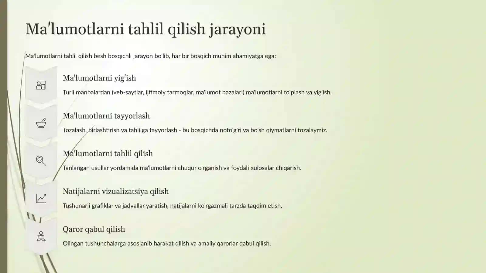 Malumotnoma va uning o`zaro tahlil qilish 4
