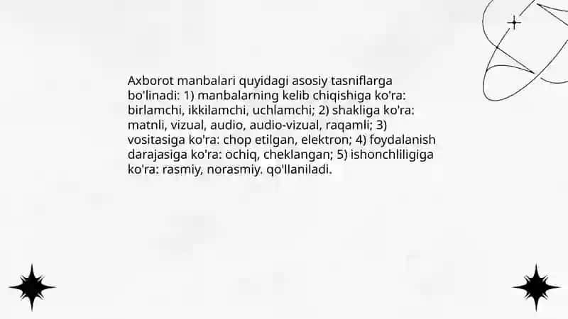 Axborot manbalari va ularning turlari 4