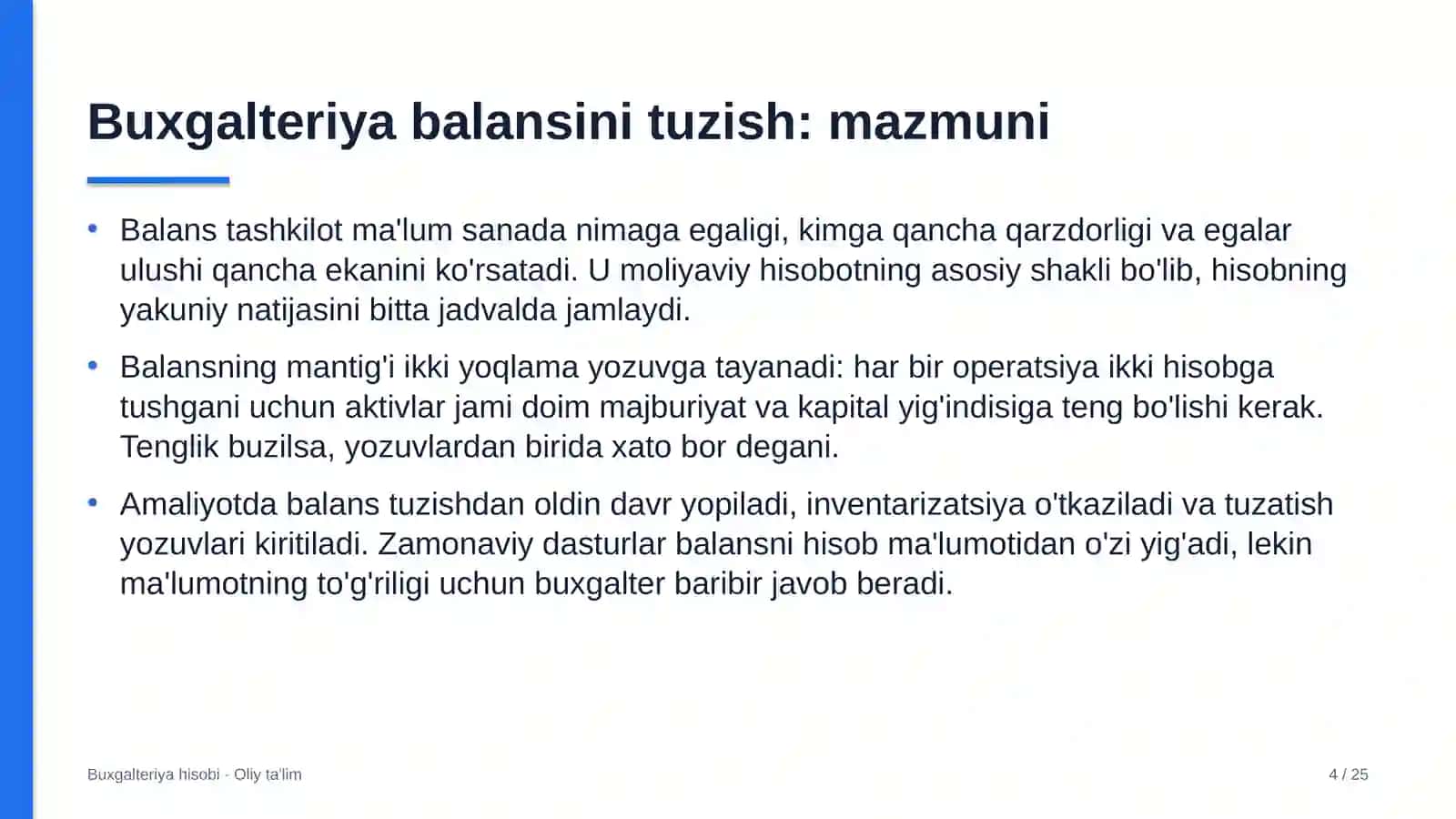 muhandislik qidiruv ishlarida buxgalteriya balansini tuzish 5517 4