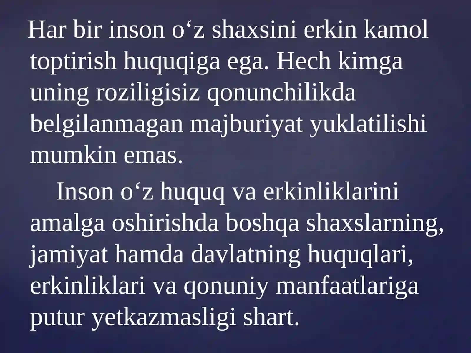 Insonning shaxsiy hamda siyosiy huquqlarini mustahkamlash masalalari 4