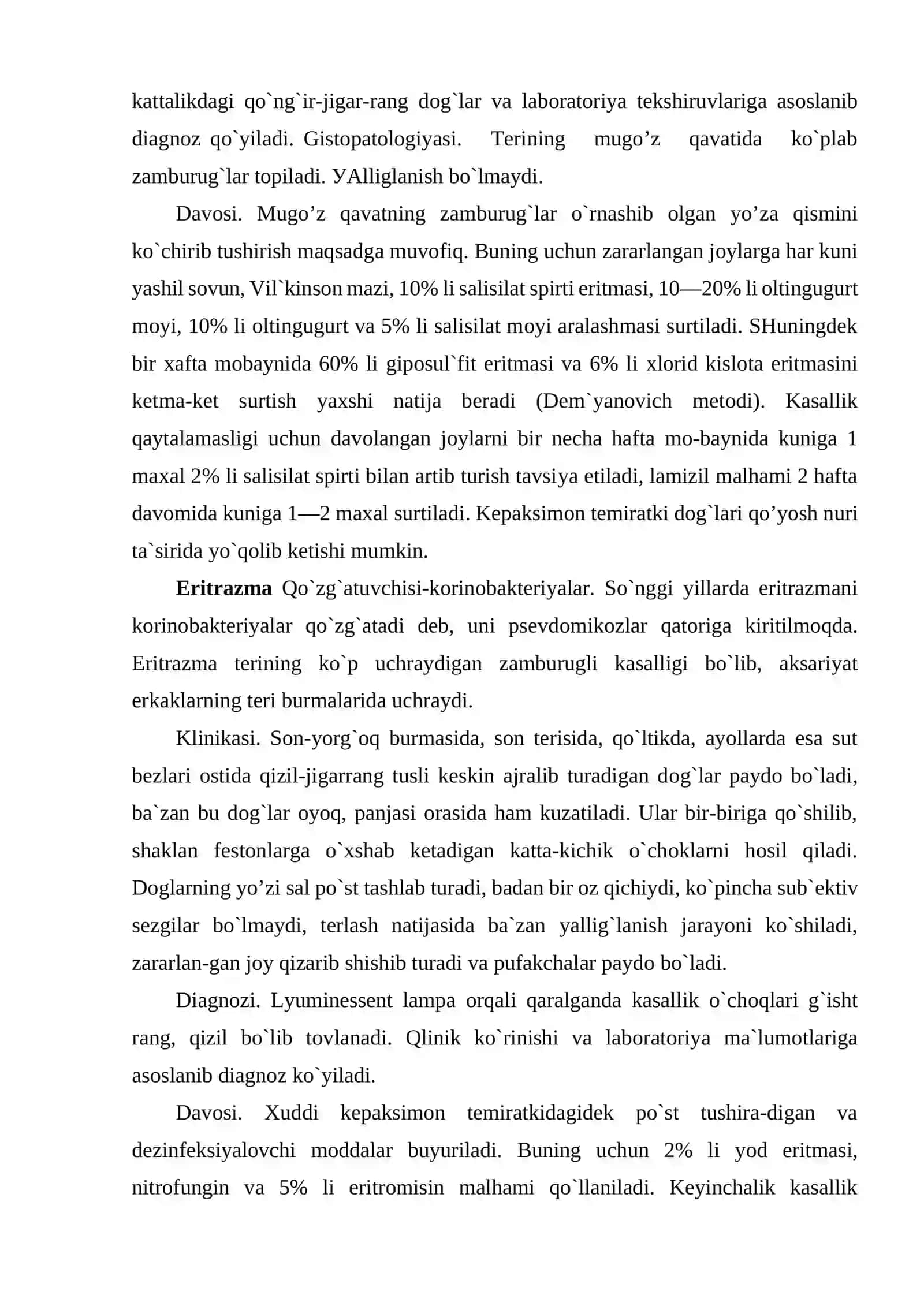 Teri va zamburug`li infeksiyalar. Dermatomikozlar 4