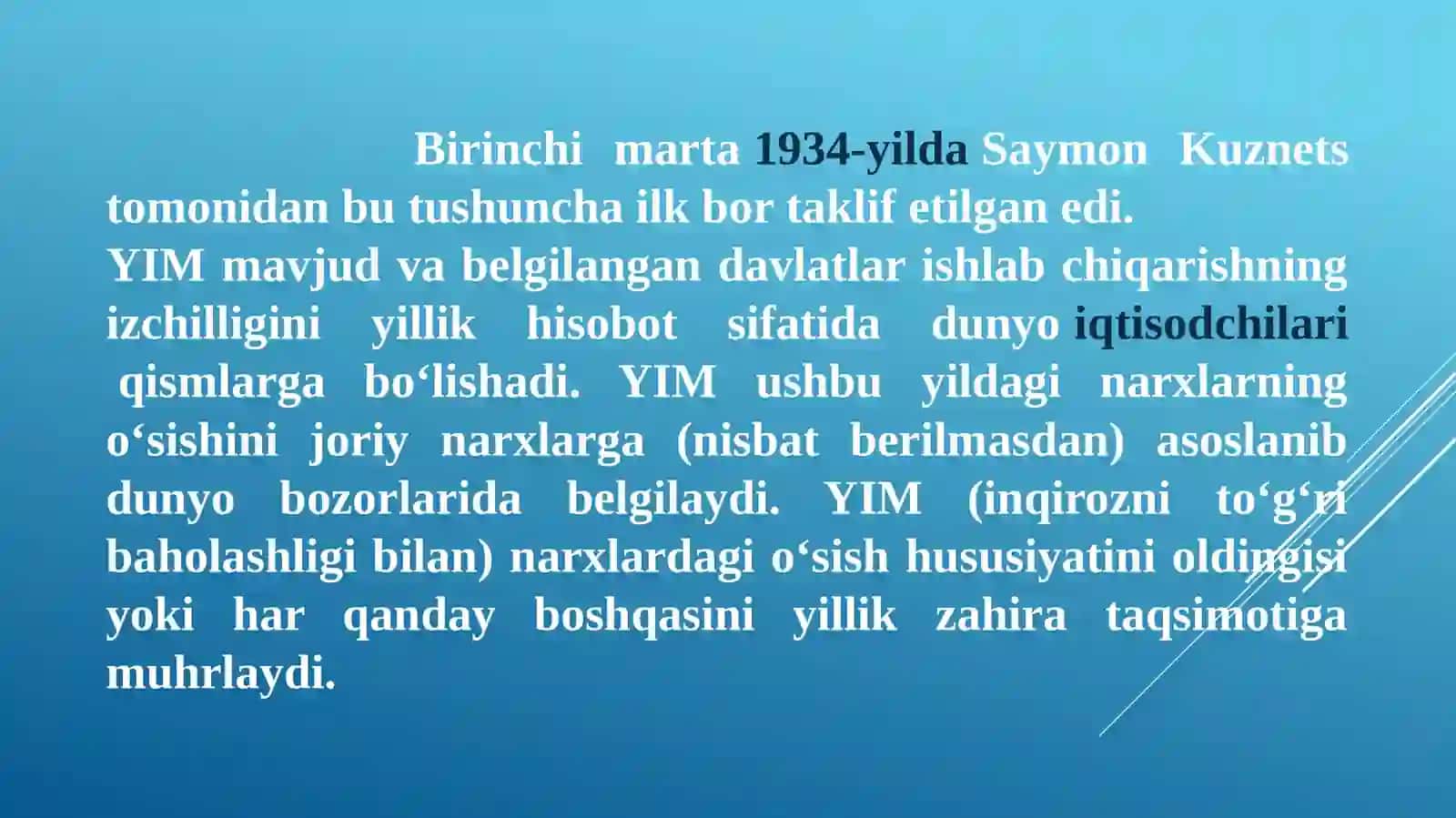 Yalpi ichki mahsulot hajmini hisoblash usullari 4