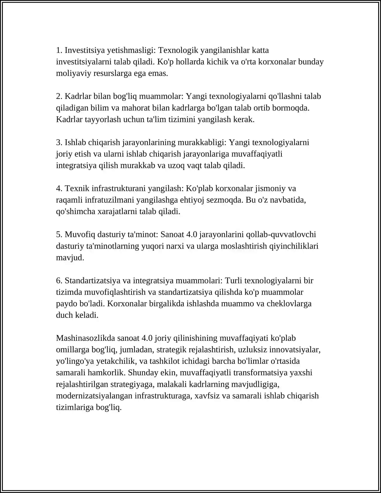 MASHINASOZLIKDAKOMPLEKS AVTOMATLASHTIRISHNING RIVOJLANISH MUAMMOLARI VA YONALISHLARI 4