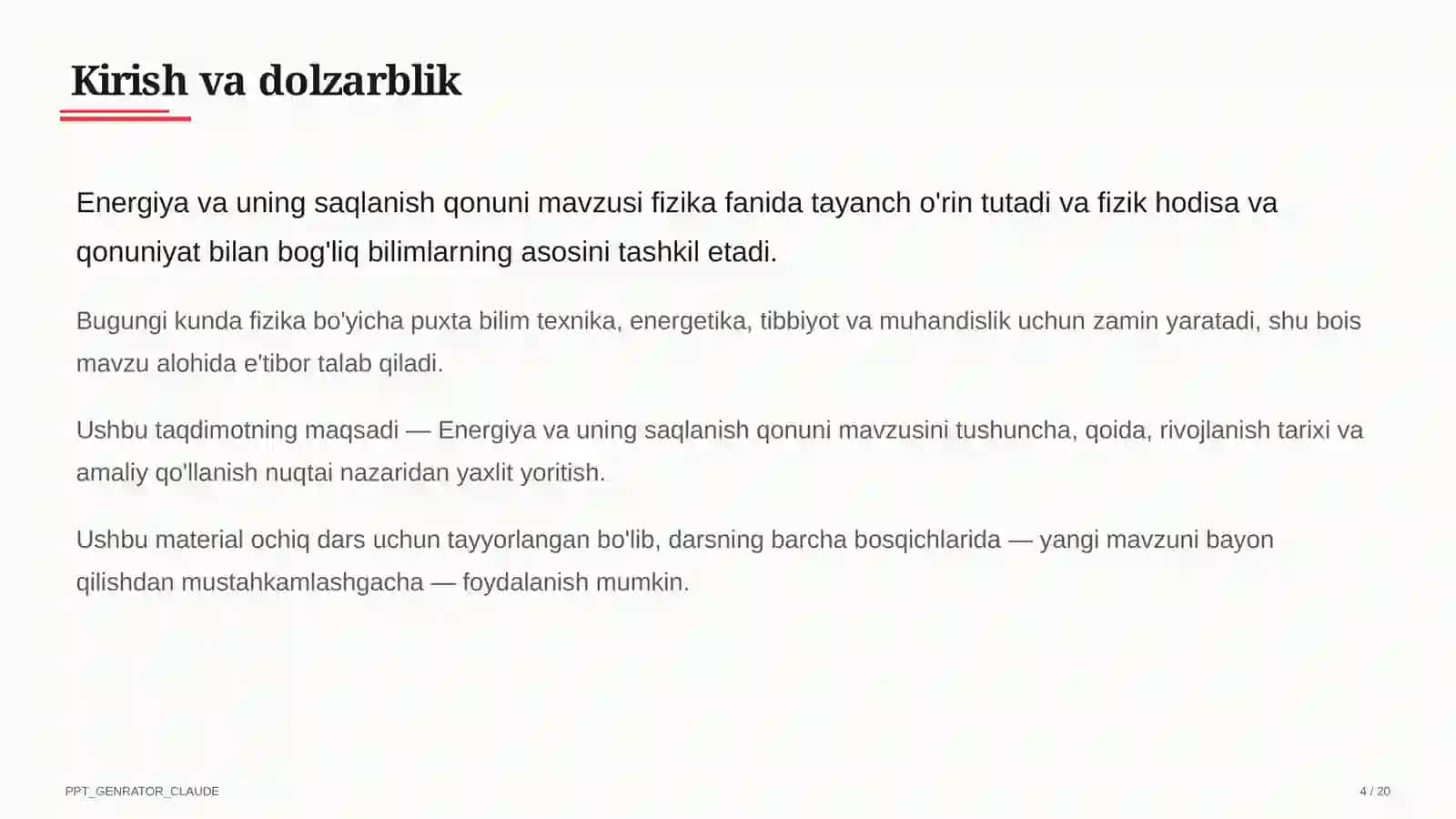 Energiya va uning saqlanish qonuni (7-sinf) 4