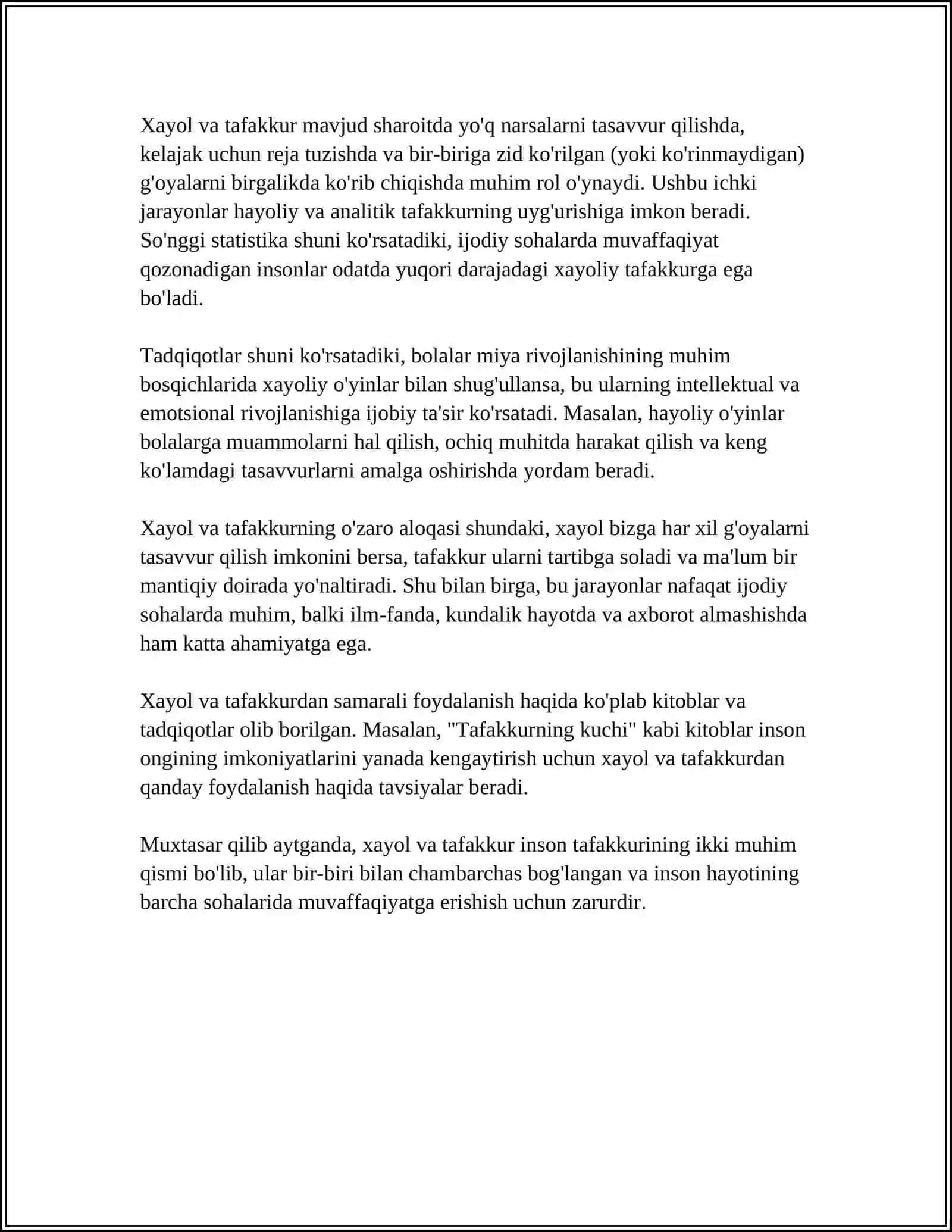 XAYOL HAQIDA TUSHUNCHA 4