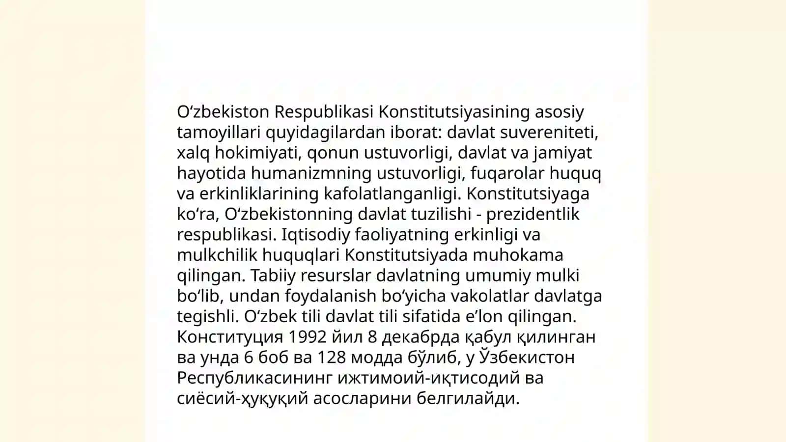 Yangi tahrirdagi Oʻzbekiston Respublikasi Konstitutsiyasiʼʼ kursi 4