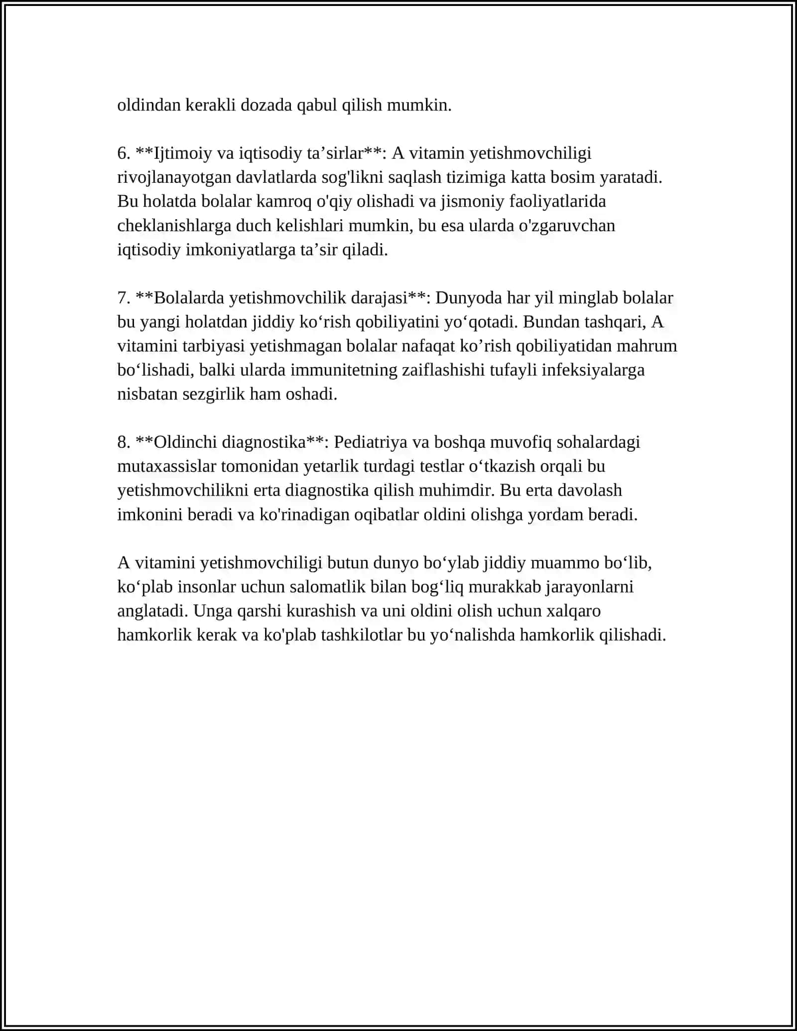 AVITAMINOZ VA GIPOVITAMINOZ (A vitamini yetishmovchiligi) 4