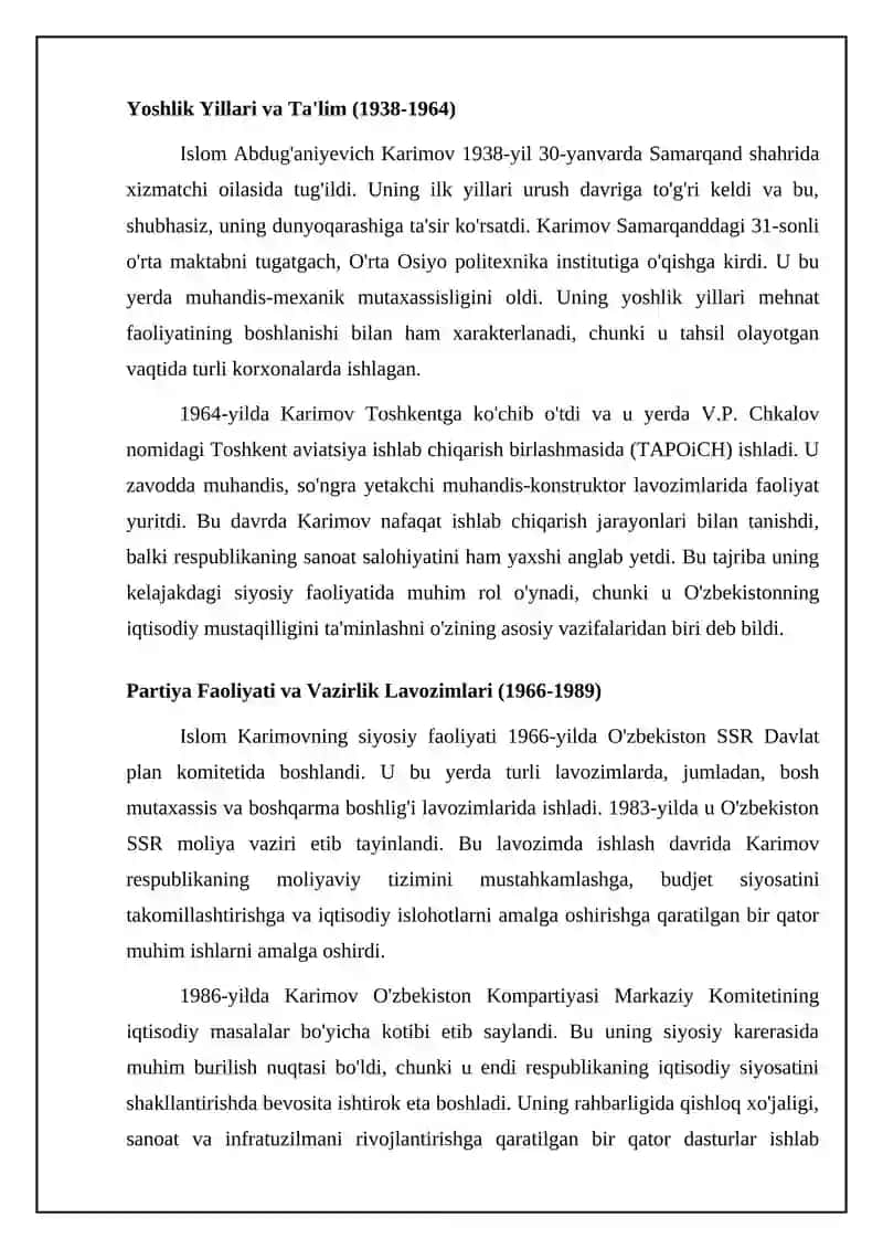 Hayoti va Prezidentlik Davri (1938-2016) 4