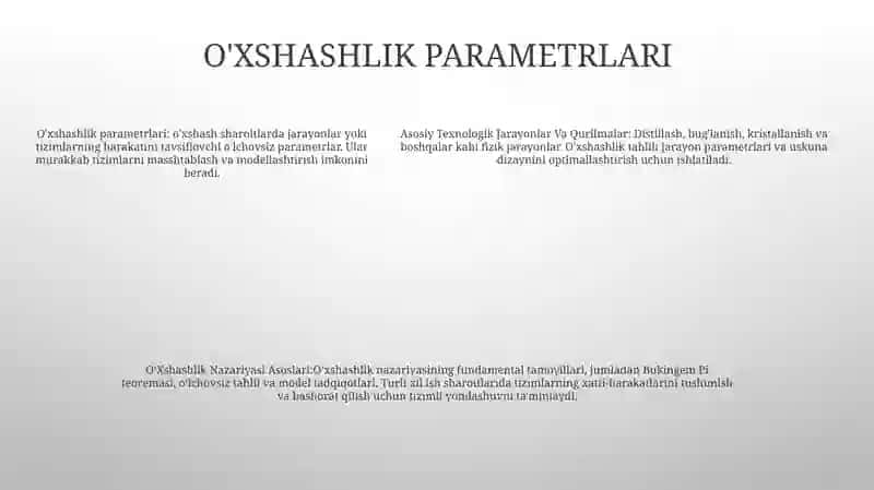 O'xshashlik Nazariyasi Asoslari 4