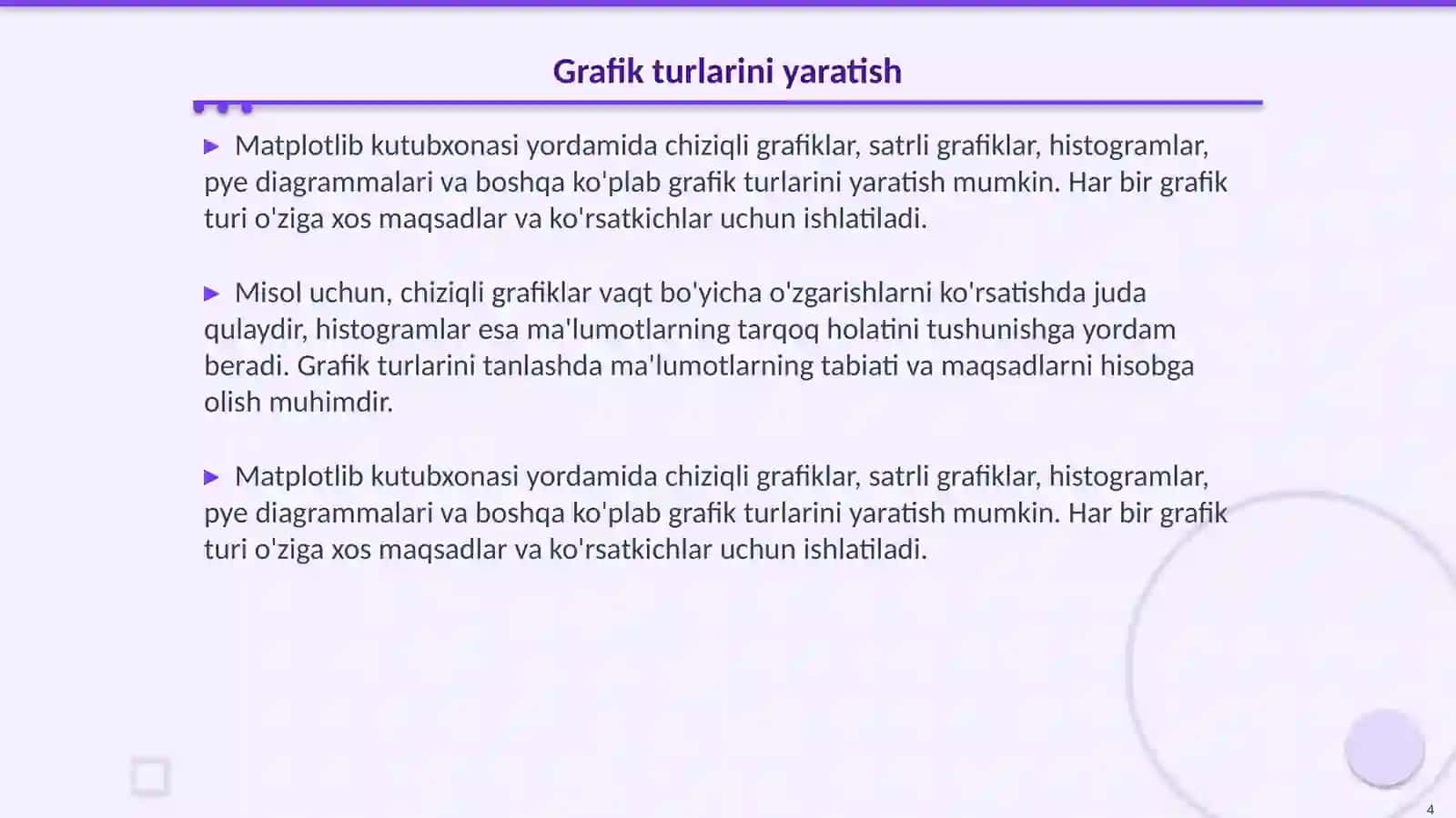 Pythonda matplotlibdan foydalanish 4