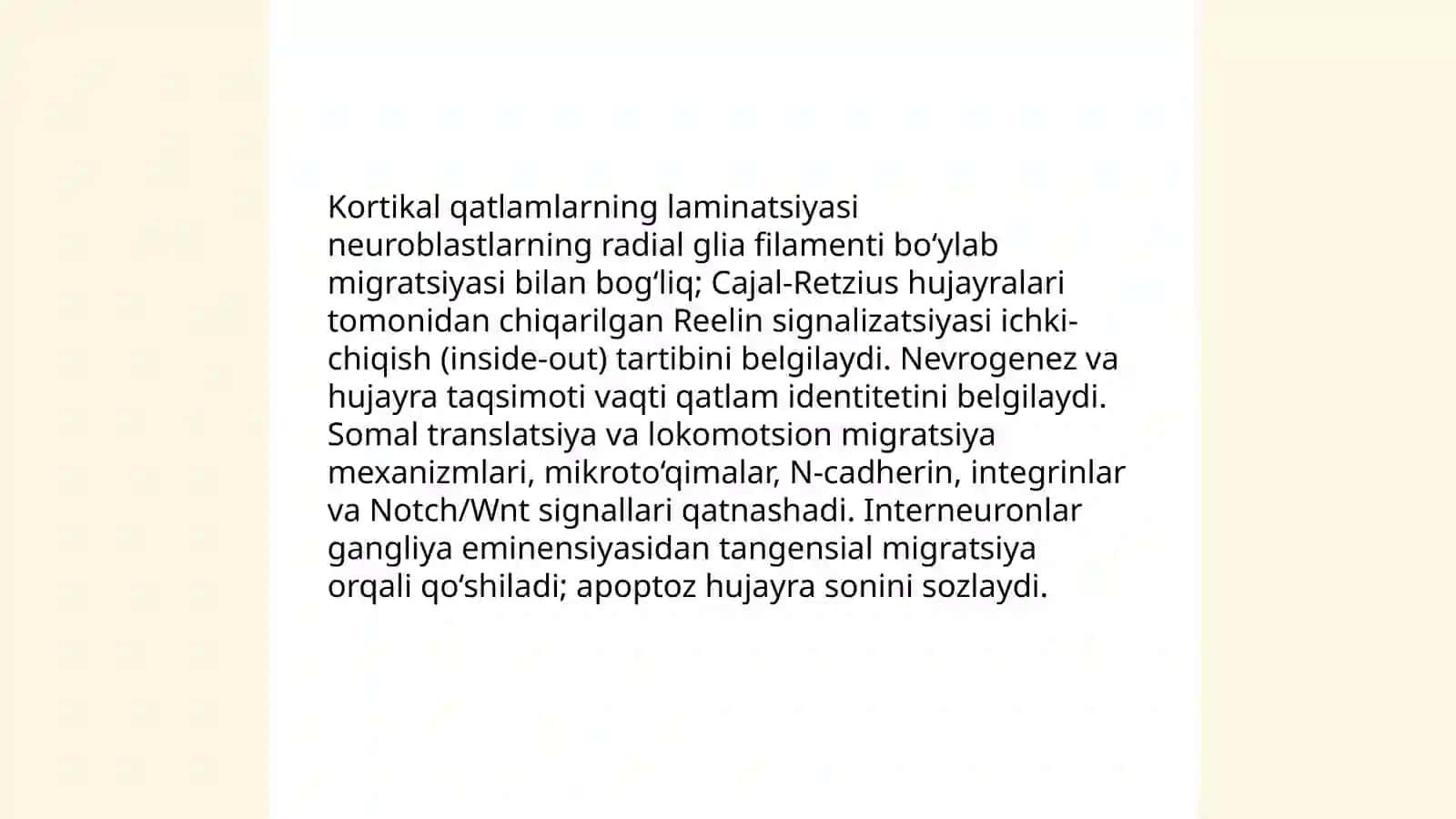 Bosh miya yarim sharlari po'stlog'ining morfogenezi 4