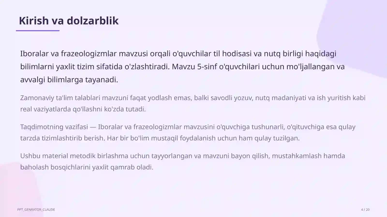 Iboralar va frazeologizmlar (5-sinf) 4