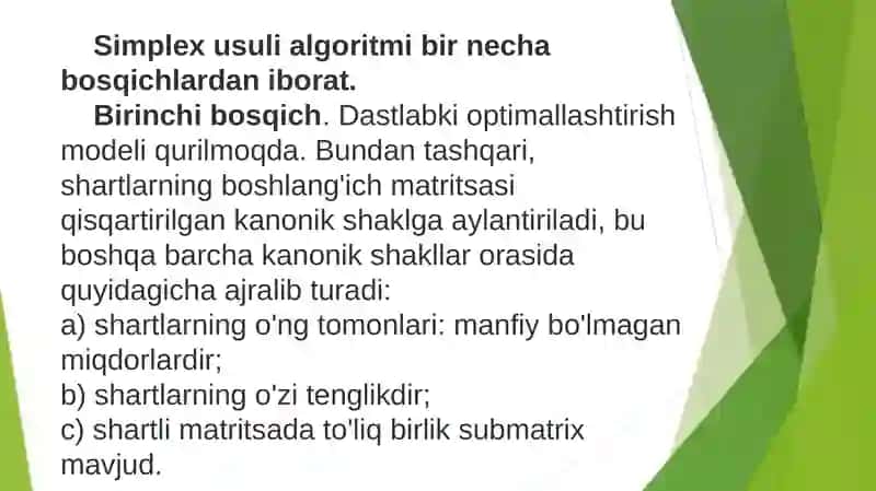 Simpleks usulida topilgan yechimning iqtisodiy tahlili. Xulosa va takliflar. 4