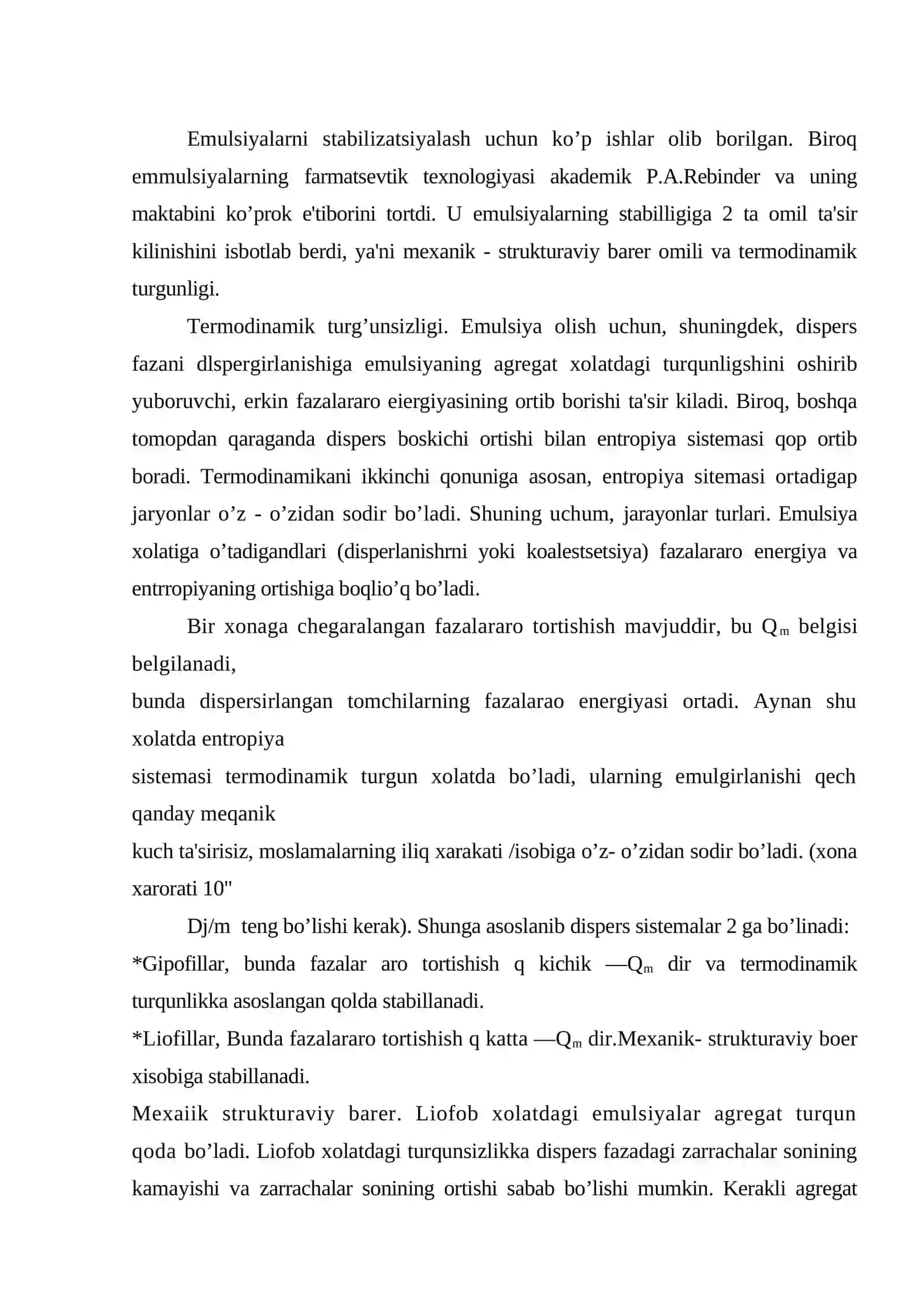 Emulsiyalar tuzilishi va turg'unlashtirilishi 4