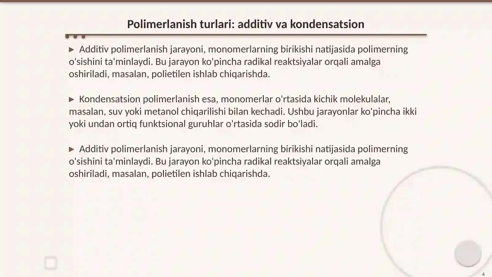 Polimerlanish reaksiyalari 4