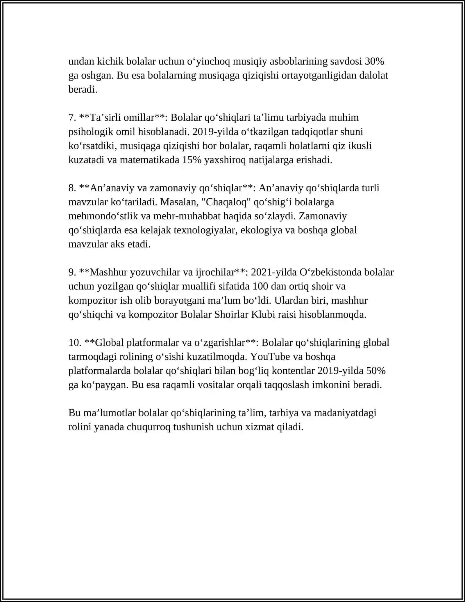 BOLALAR FOLKLORI HAQIDA TUWUNCHA. BOLALAR FOLKLORI JANRLARI 4