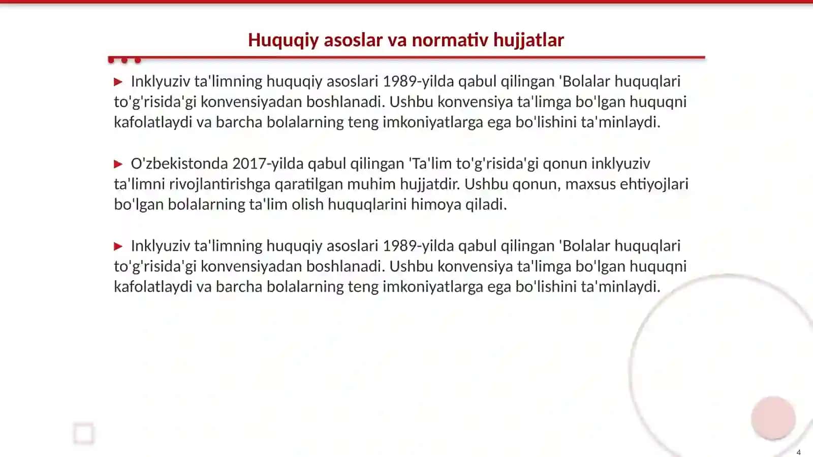 Inklyuziv ta'limning huquaiy asoslar 4