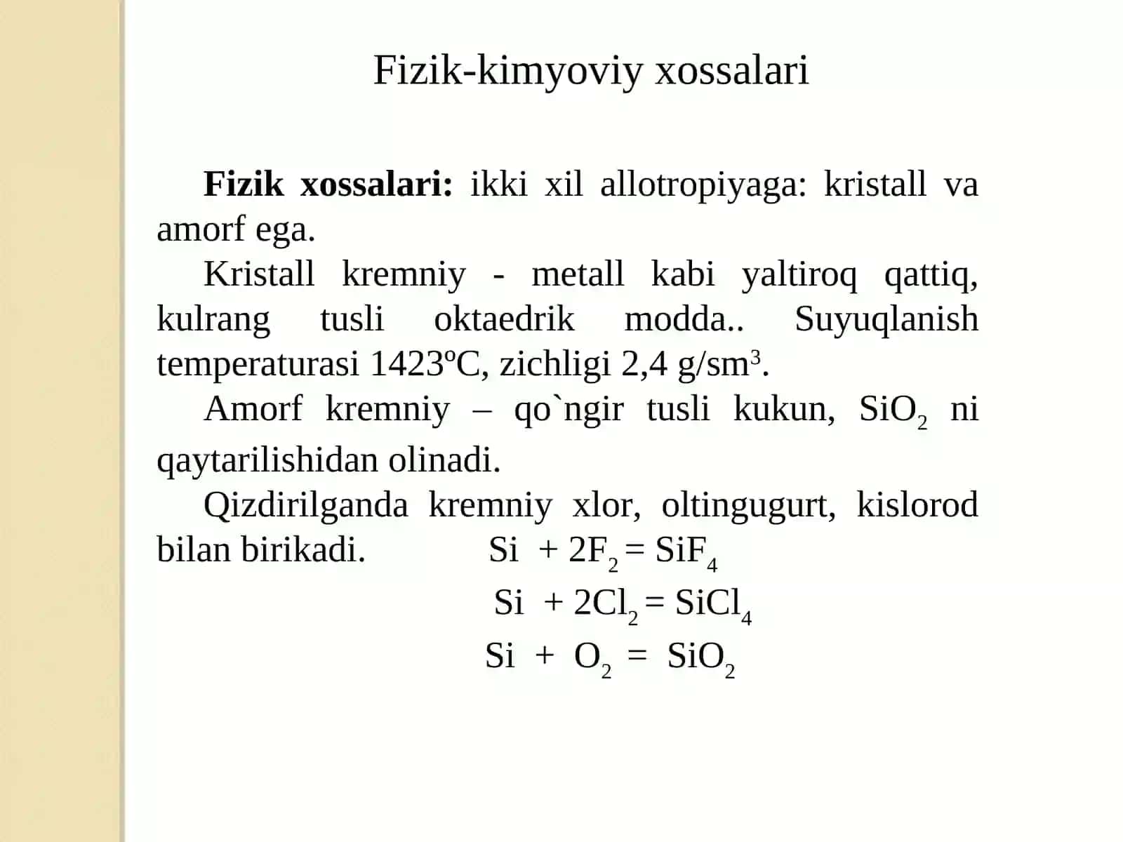 Kremniy va uning birikmalari 4