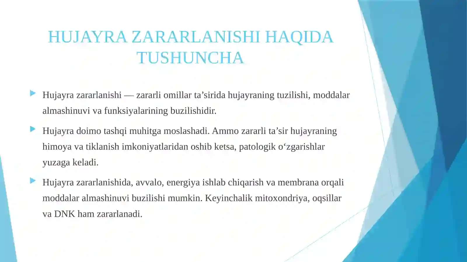 Hujayraning qaytarvaqaytmas zararlanishi 4