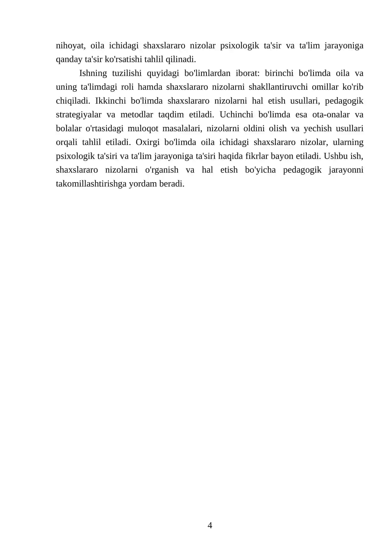 Shaxslararo nizolar pedagogik jarayonda oilada 4