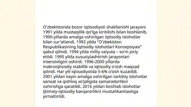 Bozor iqtisodiyotining mohiyati va uning Oʻzbekistondagi xususiyatlari 4