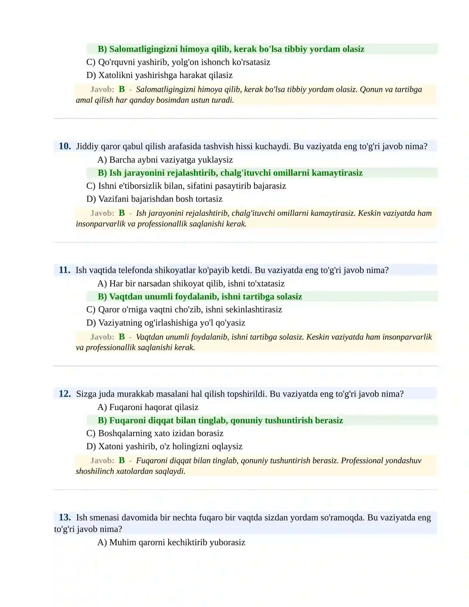 BOJXONA XIZMATIGA ISHGA KIRISH PSIXOLOGIK SINOV Testlari 4